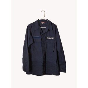 Tru Spec Combat Shirt Medium Long Navy Blue Pockets Hunting Survivalist
